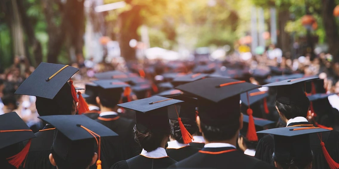 graduates at ceremony