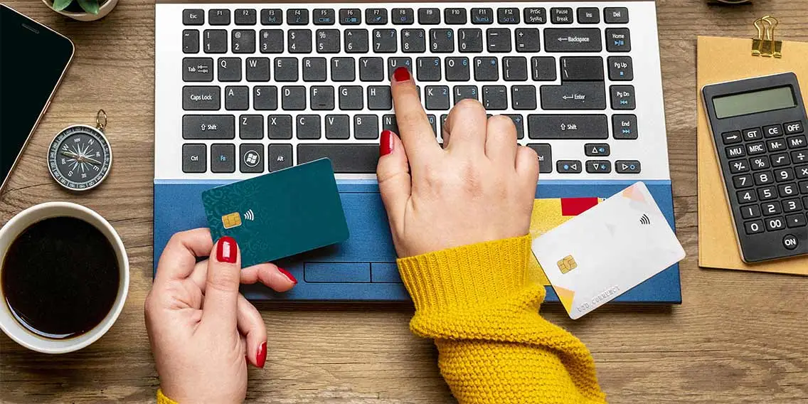 woman choosing new credit card