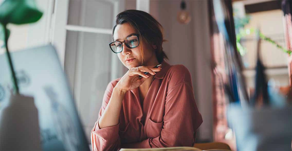 woman working on tax refunds