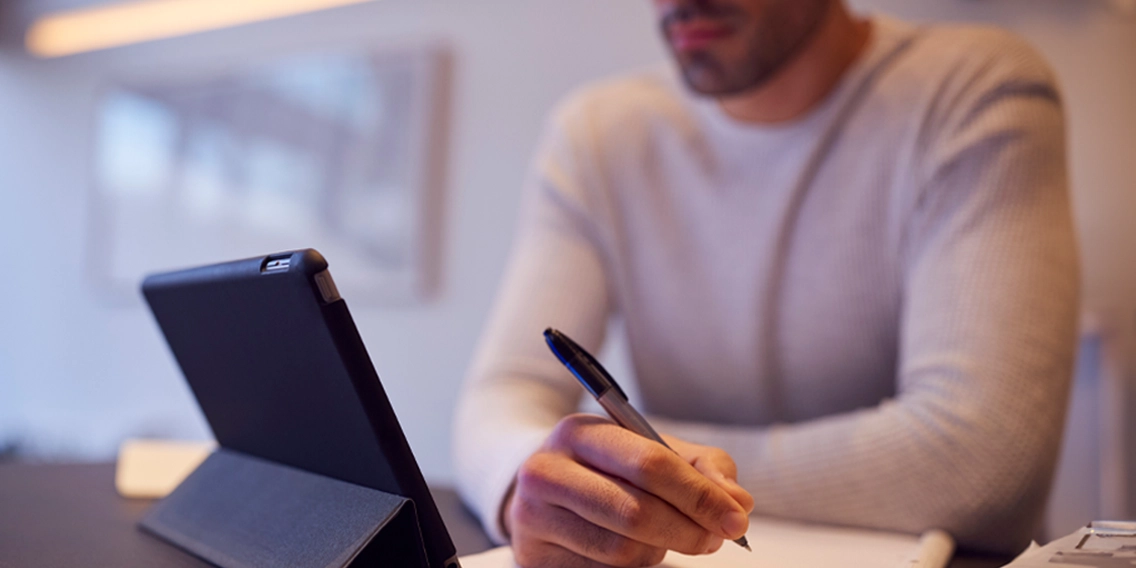 person working on laptop