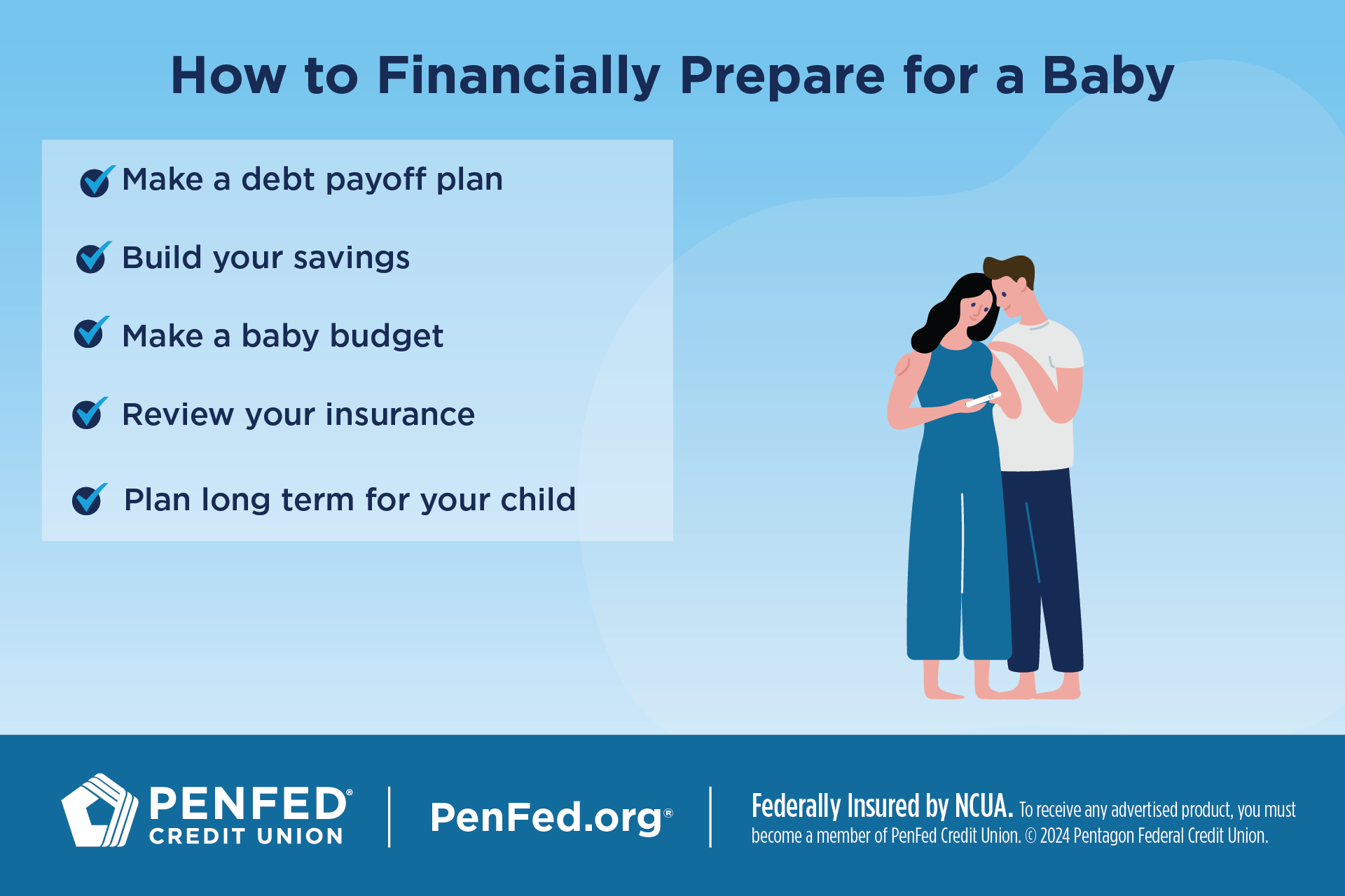 How to financially prepare for a baby infographic