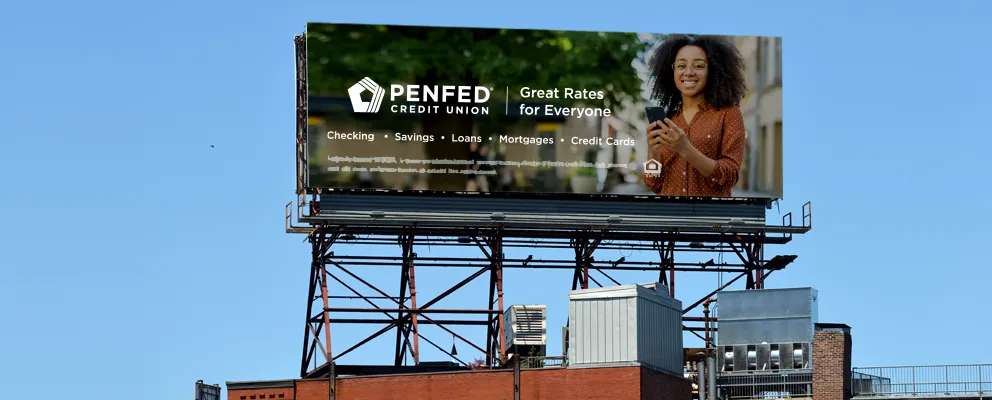 PenFed billboard on a building