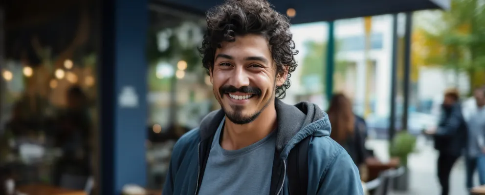 a smiling man with phone