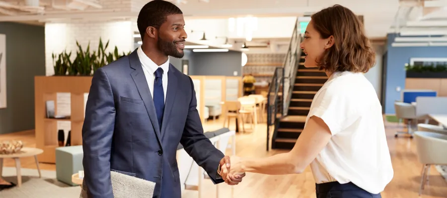 Business partners shaking hands