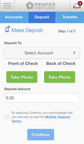 app penfed mobile deposits